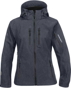 Navy melange m. sorte lynlåse