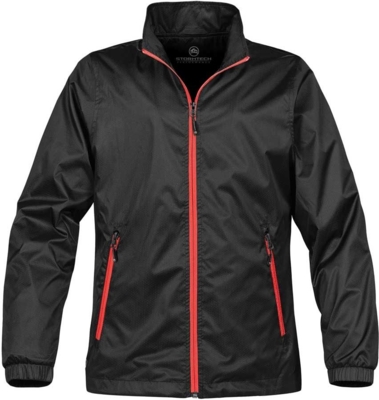 Sort me. rød lynlås