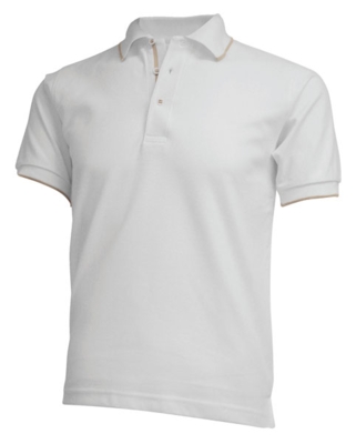 Polo-shirt m. kontrast i hals