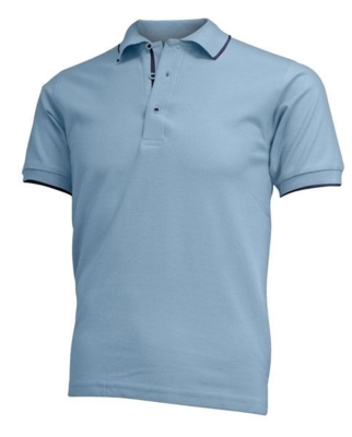 Polo-shirt m. kontrast i hals
